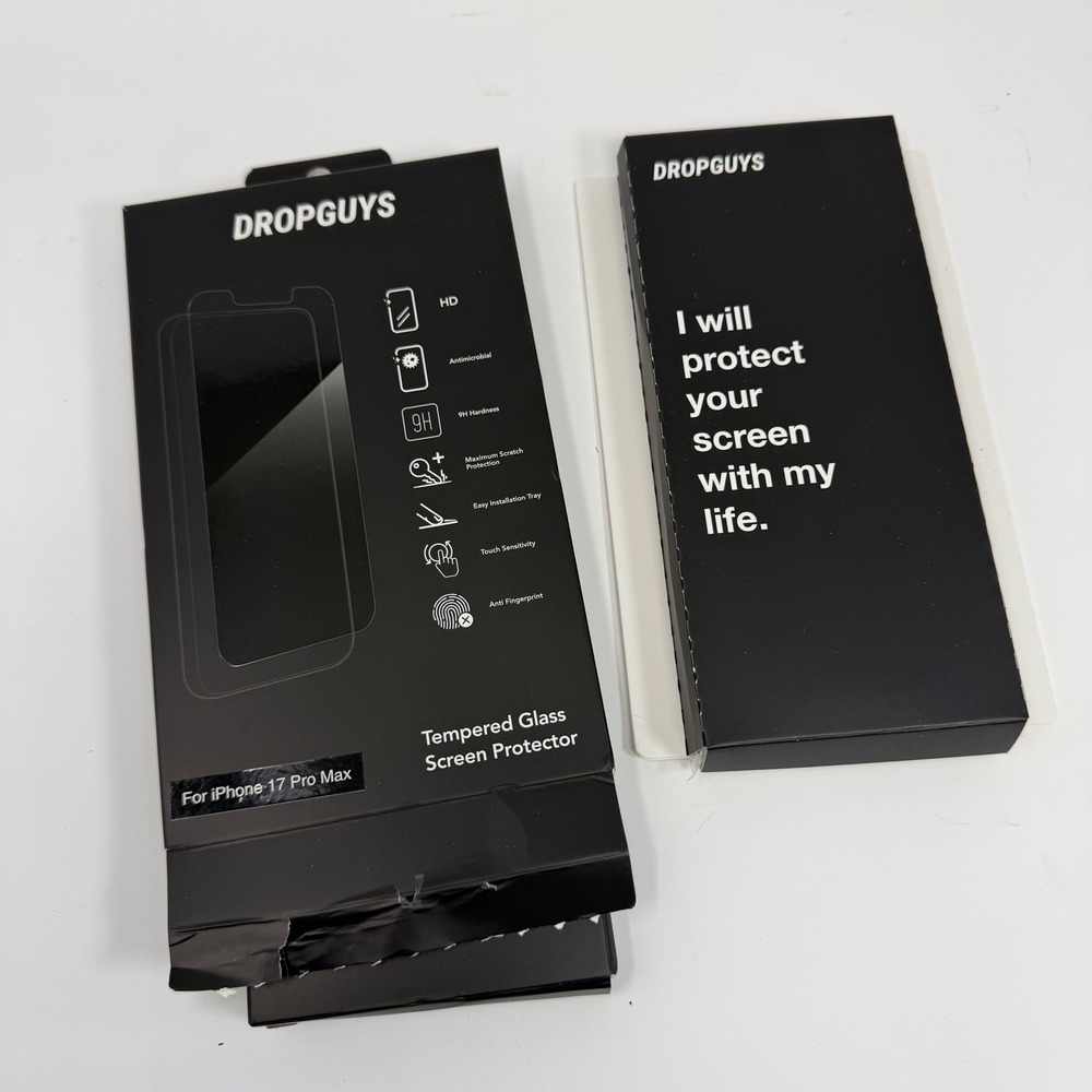 DROPGUYS Tempered Glass Screen Protector for iPhone 17 Pro Max HD Anti Scratch